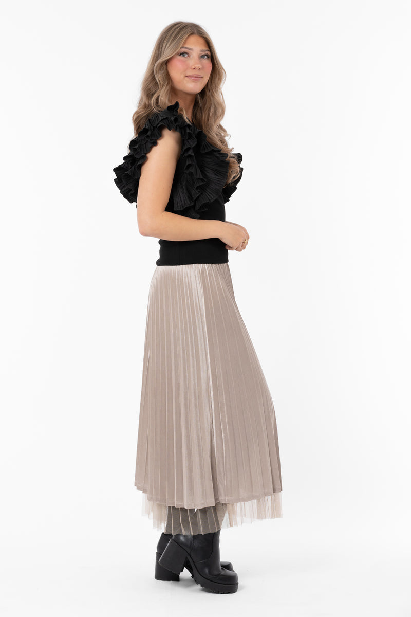 Capri Collection Clemence käännettävä tyllihame, latte