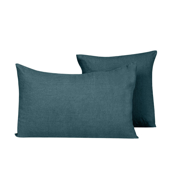 Haomy Porticcio tyynynpäällinen pellavaa 45*45cm, bleu de preusse