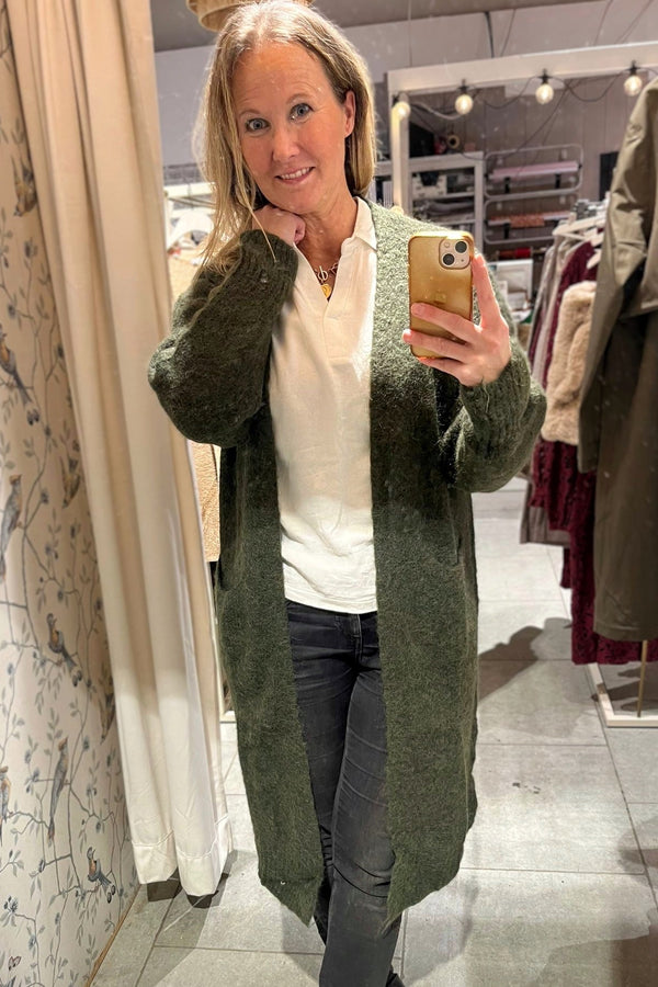 La Maille Parisienne pitkä neuletakki, vihreä