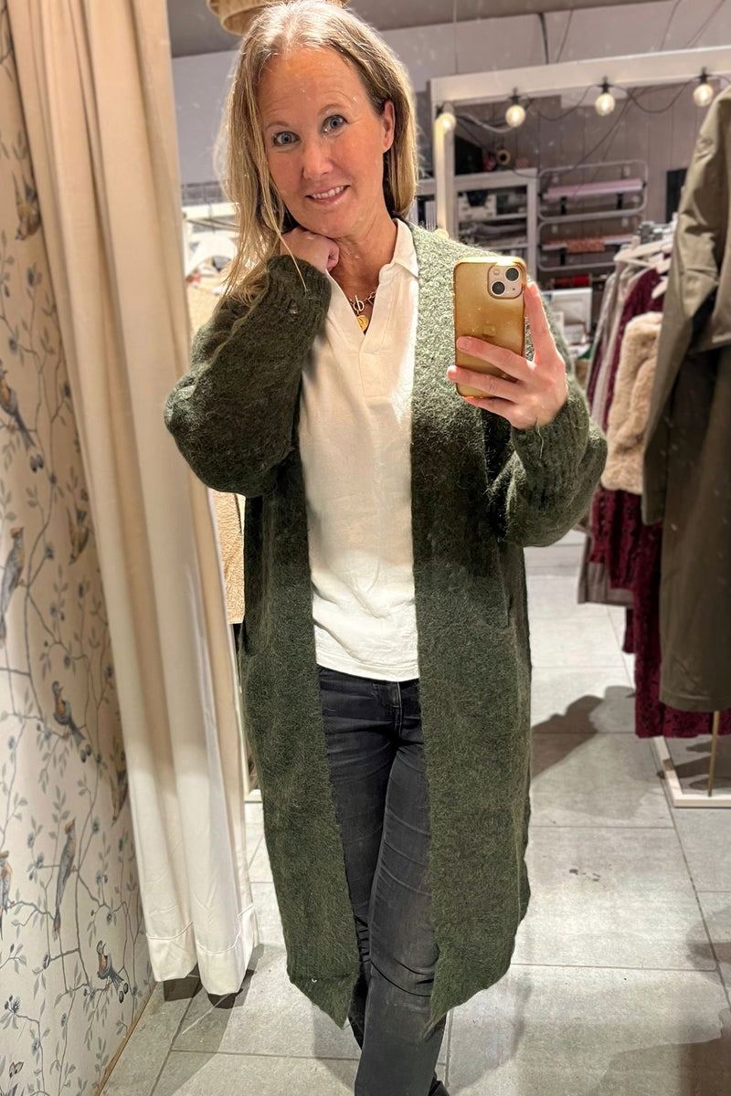 La Maille Parisienne pitkä neuletakki, vihreä