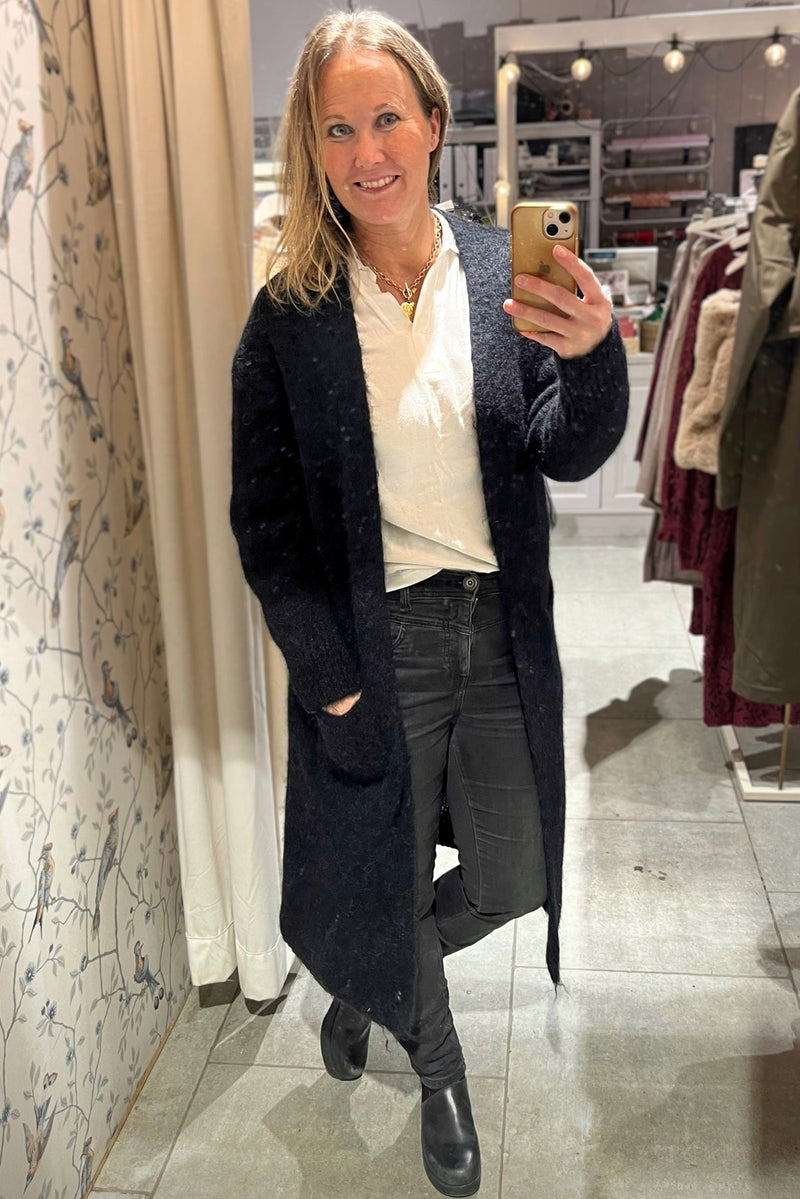 La Maille Parisienne pitkä neuletakki, musta