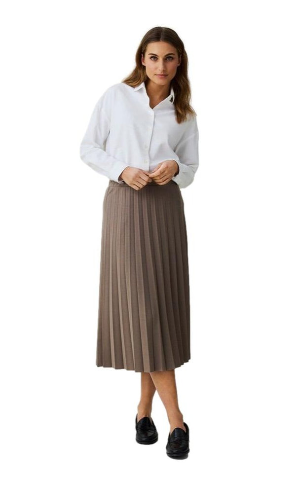 Lexington Willow Pleated Jersey Skirt lt. brown