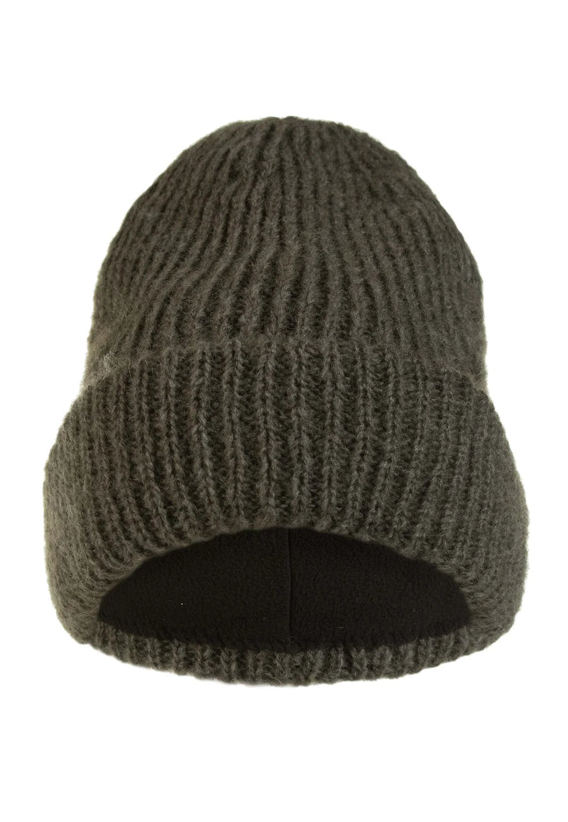 Lasessor Mollie mohairpipo fleece-vuorella, oliivinvihreä