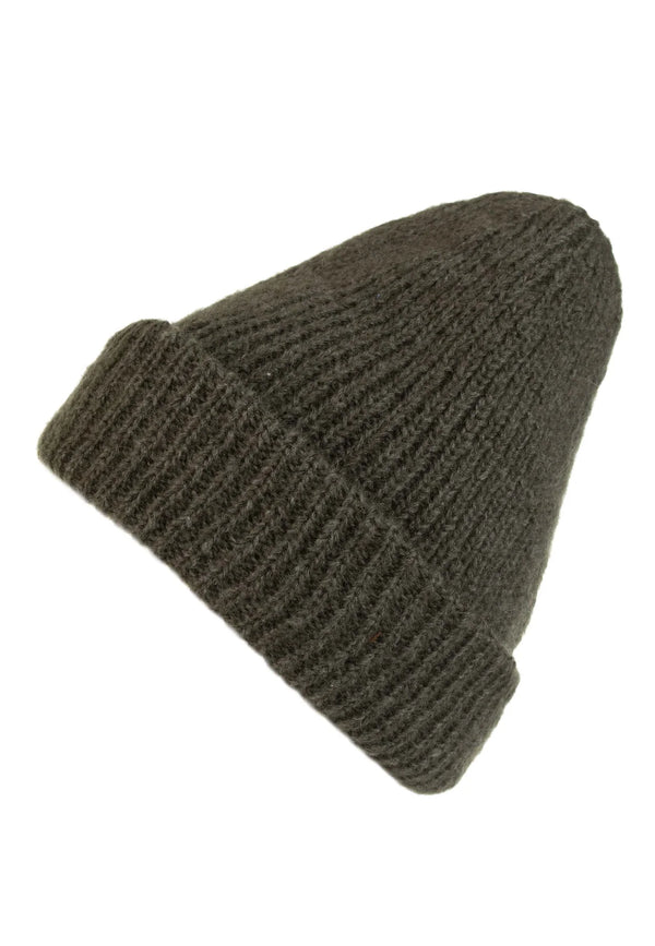 Lasessor Mollie mohairpipo fleece-vuorella, oliivinvihreä