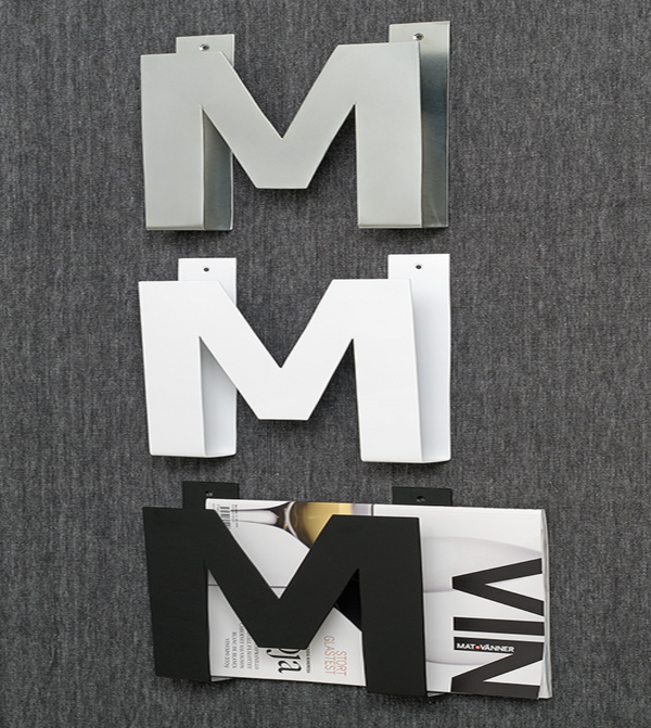 Bruka Design M-lehtiteline metallia, valkoinen
