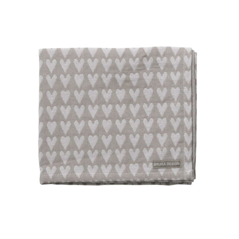 Bruka Design sydän keittiöpyyhe pellavaa 45*65cm, harmaa