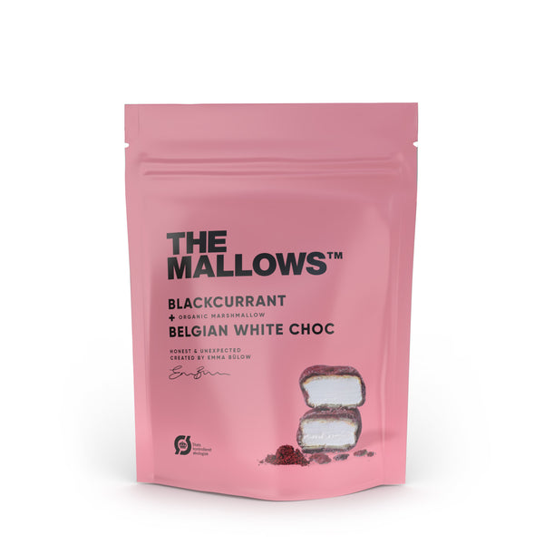 The Mallows vaahtokarkit mustaherukka & Belgialainen valkosuklaa 90g