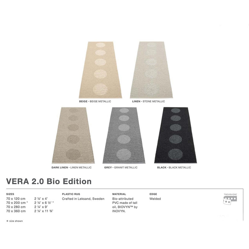 Pappelina Vera 2.0 Bio Edition 70*120cm, metallinhohto musta