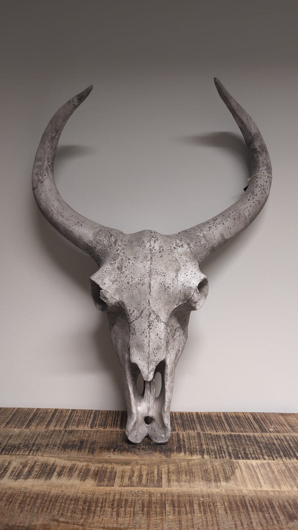 Eläimen pääkalloa muistuttava seinäkoriste 77*55cm, vaaleanharmaa