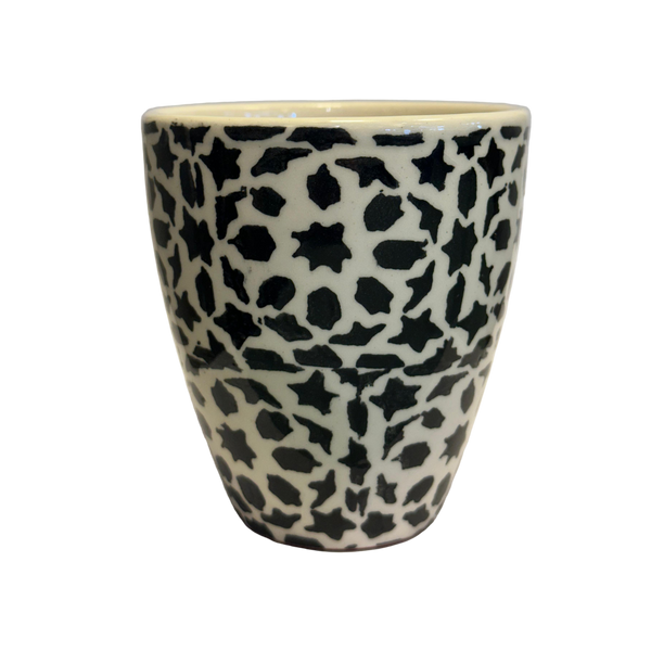 Bruka Design Ibiza muki 10,5*10cm, mustavalkoinen