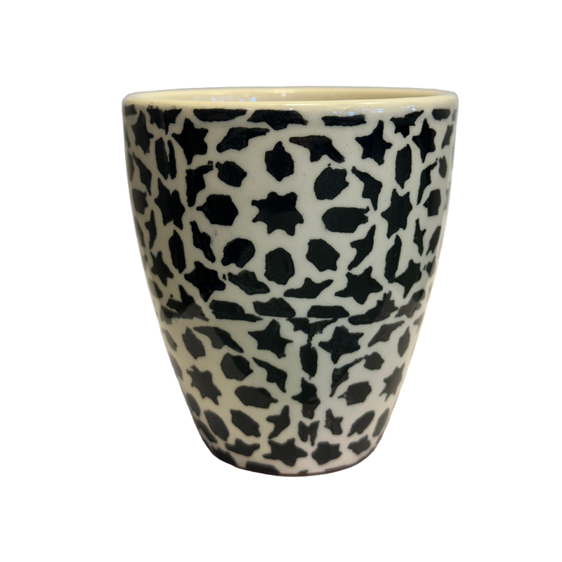 Bruka Design Ibiza muki 10,5*10cm, mustavalkoinen