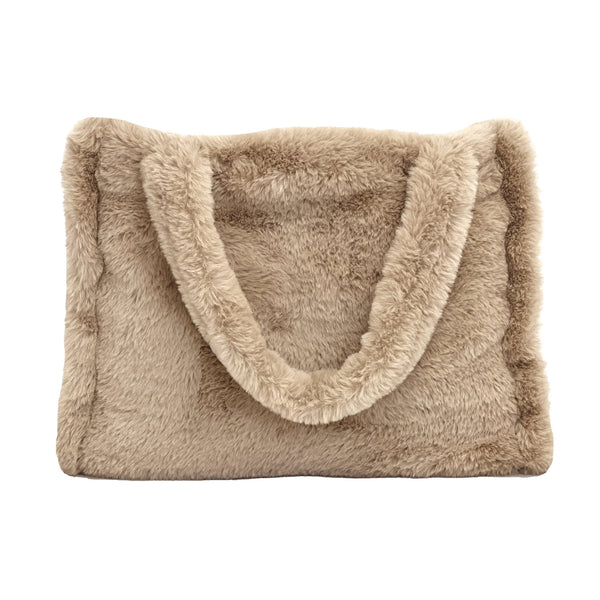 Haomy Chamonix laukku tekoturkista 44*37cm, beige