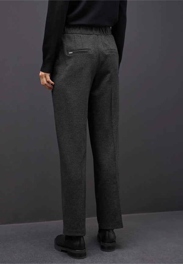 Street One suoralahkeiset housut nappiyksityiskohdilla, meleerattu musta