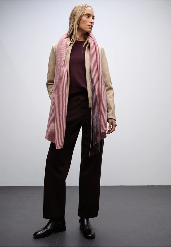 Street One laskostettu kaksivärinen huivi, viininpunainen