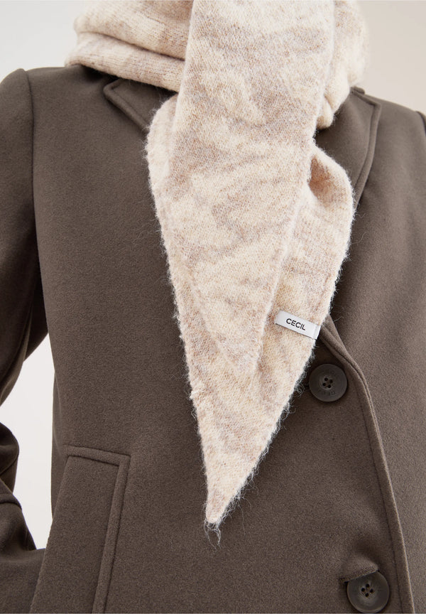 Cecil kolmiohuivi seeprakuviolla, beige