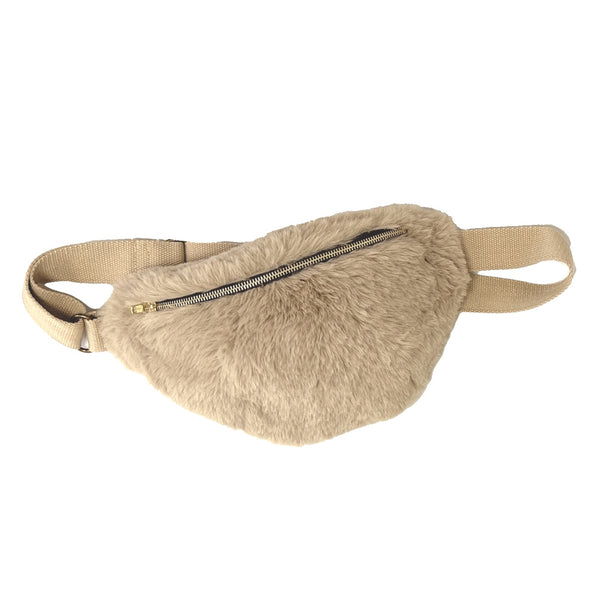 Haomy Chamonix crossbodylaukku tekoturkista 32*15cm, beige