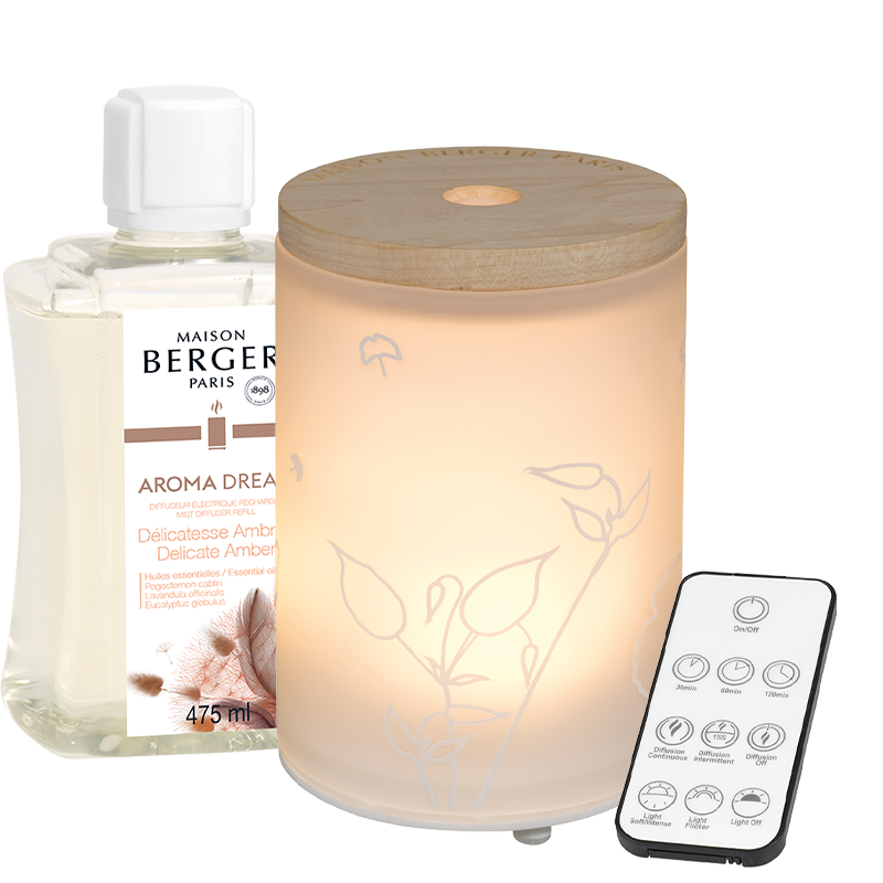 Maison Berger Aroma Dream Mist -sähköinen diffuuseri ja Delicate Amber tuoksu 475ml