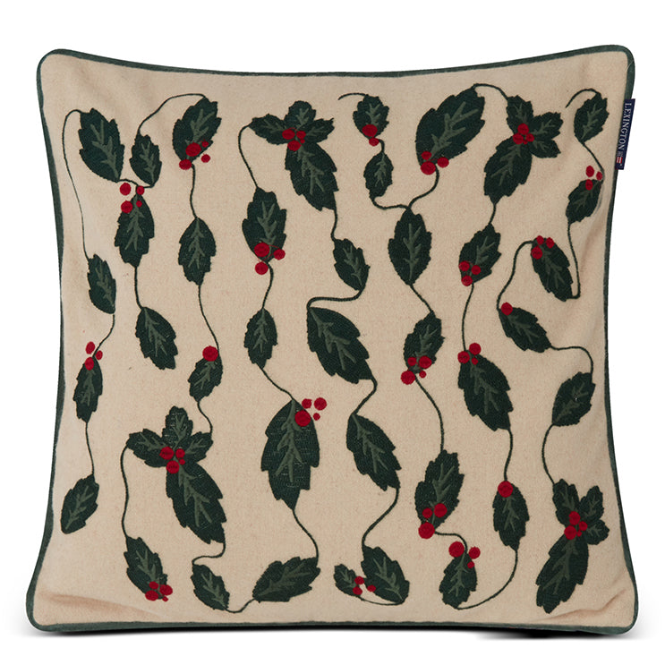 Lexington joulukuvioitu tyynynpäällinen villasekoitetta 50*50cm, beige/vihreä