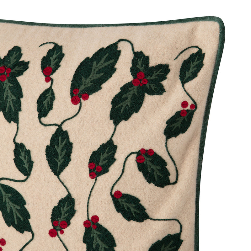 Lexington joulukuvioitu tyynynpäällinen villasekoitetta 50*50cm, beige/vihreä