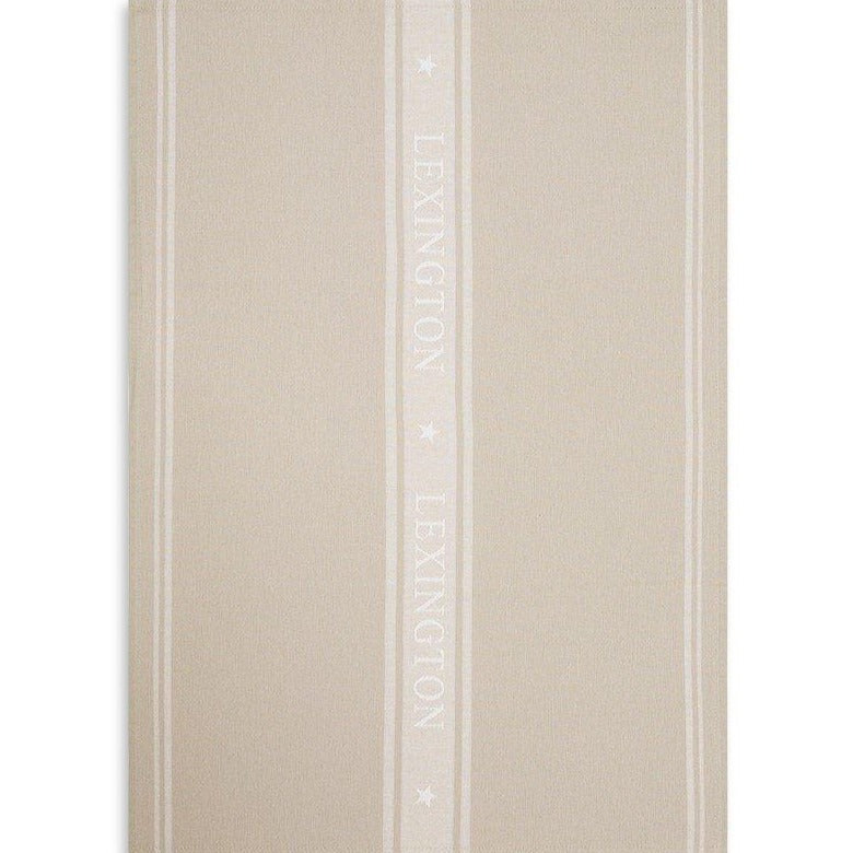 Lexington Icons Jacquard keittiöpyyhe luomupuuvillaa 50*70cm, beige/valkoinen