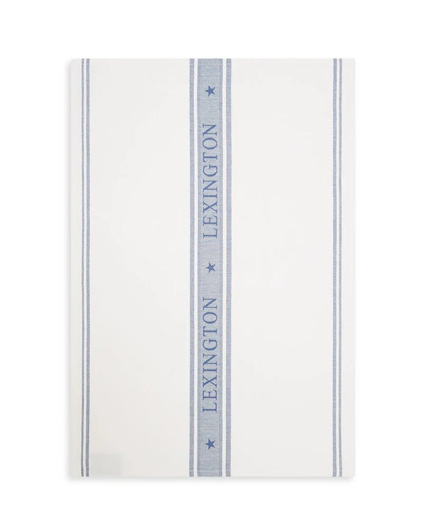 Lexington Icons Jacquard keittiöpyyhe luomupuuvillaa 50*70cm, valkoinen/sininen