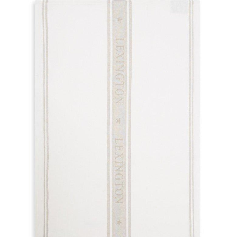 Lexington Icons Jacquard keittiöpyyhe luomupuuvillaa 50*70cm, valkoinen/beige