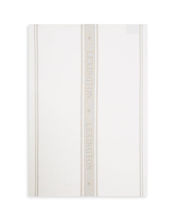 Lexington Icons Jacquard keittiöpyyhe luomupuuvillaa 50*70cm, valkoinen/beige