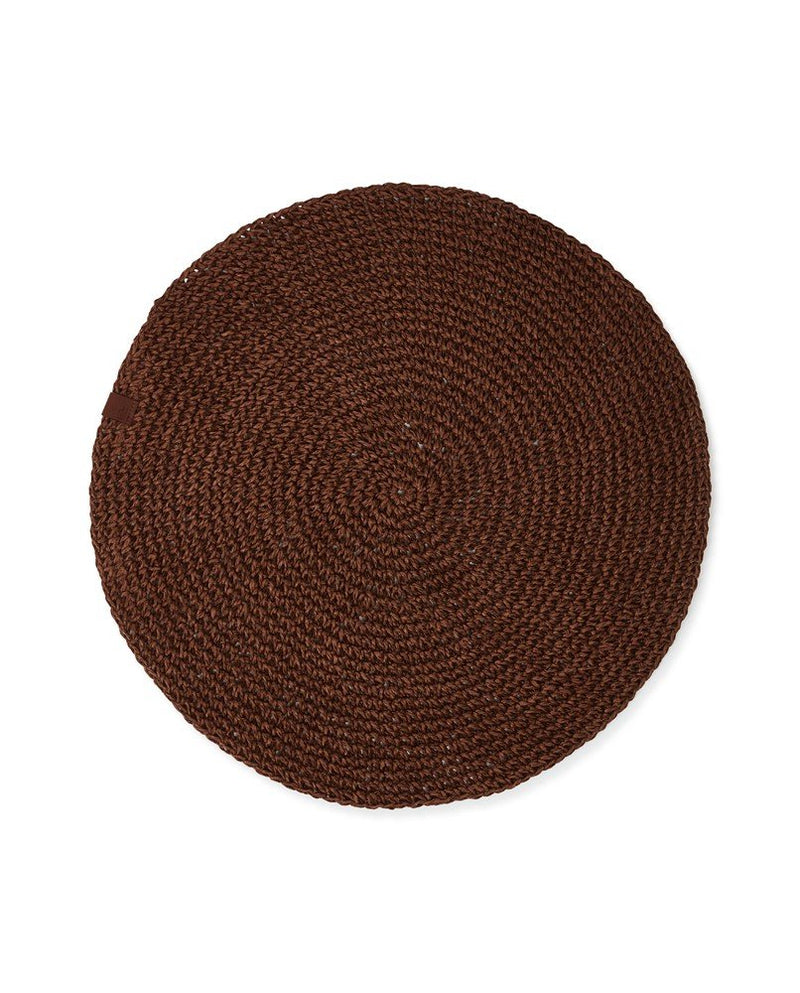Lexington Round Recycled Paper Placemat 38 Brown