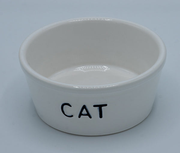 Bruka Design Cat ruokakuppi 13*5,5cm, valkoinen mustalla tekstillä