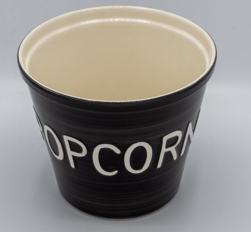 Bruka Design Popcorn kulho 22*19cm, musta valkoisella tekstillä