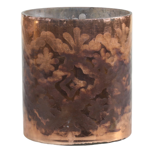 Chic Antique kynttilälyhty kuvioinnilla 10,5*12 cm, ruskea