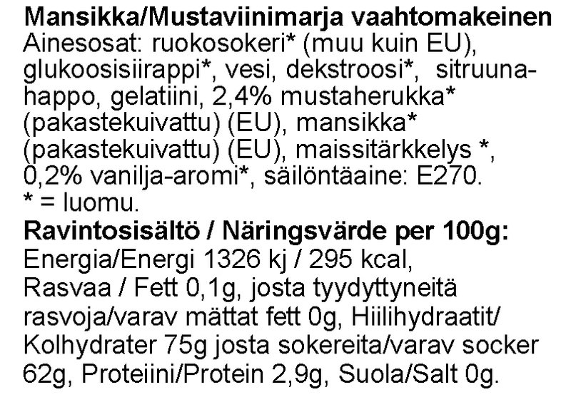 The Mallows vaahtokarkit mansikka & mustaherukka, 80g